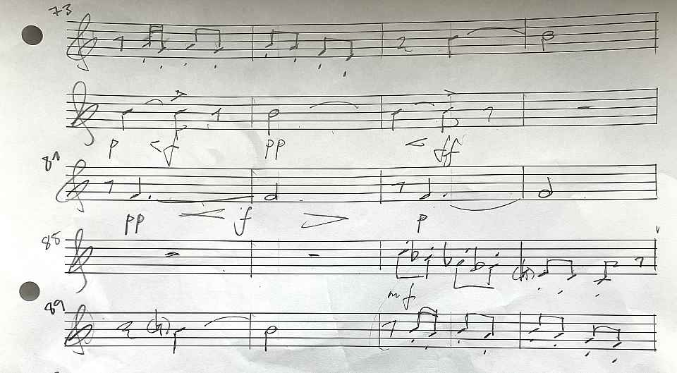 Short excerpt from the solo part in Eva Noer Kondrup's Horn Concerto.